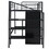 Twin Size Metal Loft Bed with Drawers, Storage Staircase and Small Wardrobe GX000645AAB