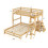 Twin over Full Bunk Bed with Built-in Desk and Three Drawers,Natural GX000709AAD