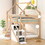 Twin over Twin House Loft or Bunk Bed with Slide and Staircase, Natural GX000717AAN