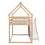 Twin over Twin House Loft or Bunk Bed with Slide and Staircase, Natural GX000717AAN