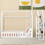 Twin Size Wood House Bed with Fence and Detachable Storage Shelves, White GX000718AAK