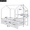 Twin Size Wood House Bed with Fence and Detachable Storage Shelves, White GX000718AAK