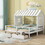 Twin Size House Platform Beds with Two Drawers for Boy and Girl Shared Beds, Combination of 2 Side by Side Twin Size Beds, White GX000927AAK-1