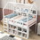 Twin Size House Loft Bed with Multiple Storage Shelves, White GX001027AAK