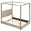 Queen Size Upholstery Canopy Platform Bed with Headboard and Metal Frame, Beige GX001031AAA-1