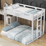 Twin over Full Bunk Bed with Built-in Ladder,White P-GX001032AAE