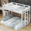 Twin over Full Bunk Bed with Built-in Ladder,White GX001032AAK