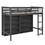 Twin Size Loft Bed with 8 Open Storage Shelves and Built-in Ladder, Gary GX001033AAE
