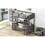 Twin Size Loft Bed with U-shaped Desk, Drawers and Storage Shelves, Antique Brown GX001038AAD