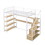 Twin Size Metal Loft bed with Staircase, Built-in Desk and Storage Shelves, White GX001122AAK