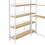 Twin Size Metal Loft bed with Staircase, Built-in Desk and Storage Shelves, White GX001122AAK