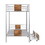 Twin XL over Twin XL Metal Bunk Bed with MDF Board Guardrail and Two Storage Drawers,Silver GX001123AAN