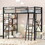 Twin Size Metal Loft Bed with Shelves and Desk, Black GX001128AAB