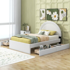 Teddy Upholstered Platform Bed with Four drawers, Full GX001330AAK