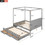 Queen Size Canopy Platform Bed with Twin Size Trundle and Three Storage Drawers,Gray GX001605AAE