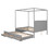 Queen Size Canopy Platform Bed with Twin Size Trundle and Three Storage Drawers,Gray GX001605AAE