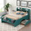 GX001616AAF Dark Green+Solid Wood+MDF+Box Spring Not Required+Full+Bedroom