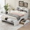 GX001616AAK White+Solid Wood+MDF+Box Spring Not Required+Full+Bedroom