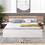 Queen Size Platform Bed with Headboard, Shelves, USB Ports and Sockets, White GX001812AAK