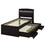 Twin XL Size Platform Bed with Storage LED Headboard, Charging Station, Twin Size Trundle and 2 Drawers, Dark Brown