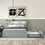 Full XL Size Platform Bed with Storage LED Headboard, Charging Station, Twin Size Trundle and 2 Drawers, Gray