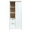 Bedroom Storage Wardrobe with Hanging Rods and 2 Drawers and Open Shelves,Sliding Door,White GX001835AAK