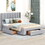 Full Size Upholstered Platform Bed with One Large Drawer in the Footboard and Drawer on Each Side,Gray GX001901AAE-1