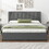 King Size Upholstery Platform Bed with Storage Headboard, 2 Drawers and Trundle, Gray GX001918AAE
