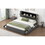 King Size Upholstery Platform Bed with Storage Headboard, 2 Drawers and Trundle, Gray GX001918AAE
