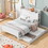 Full Size Platform Bed with Storage Headboard and Twin Size Trundle, White GX002030AAK