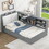 Wood Twin Size platform bed with Storage Headboard, Shelves and 2 Drawers, Gray GX002031AAE