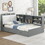 Wood Twin Size platform bed with Storage Headboard, Shelves and 2 Drawers, Gray GX002031AAE