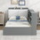 Wood Twin Size platform bed with Storage Headboard, Shelves and 2 Drawers, Gray GX002031AAE