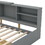 Wood Twin Size platform bed with Storage Headboard, Shelves and 2 Drawers, Gray GX002031AAE