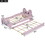 Cartoon Twin Size Platform Bed with Trundle, Pink