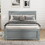 Twin Size Platform Bed with Drawer and Two Shelves, Gray