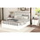 3-Pieces Bedroom Sets Queen Size Platform Bed with Two Nightstands(USB Charging Ports),White+Walnut HL000033AAK