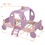 Twin size Princess Carriage Bed with Crown,Wood Platform Car Bed with Stair,Purple+Pink HL000054AAH