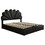 Queen Size Upholstered Petal Shaped Platform Bed with Hydraulic Storage System, PU Storage Bed, Decorated with metal balls, Black HL000071AAB