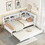 Wooden Twin Size DayBed with Twin Trundle, DayBed with Storage Shelf and USB Charging Ports,White HL000074AAK