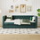 Twin Size Tufted Upholstered Daybed with Trundle, Velvet Sofabed with Rivet Design, No Box-spring Needed,Green HL000103AAF