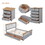 3-Pieces Bedroom Sets Queen Size Platform Bed with Nightstand(USB Charging Ports) and Storage Chest,Gray+Natrual HL000119AAE