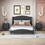 HL000192AAB Black+PU+Box Spring Not Required+Queen+3 Piece Set