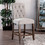 Dining Room Furniture Rustic Style Set of 2 Counter Height Chairs Beige Rustic Oak Legs Chenille Fabric Upholstered Tufted Kitchen Breakfast HS00CM3564-A-PC-ID-AHD