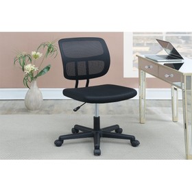 Elegant Design 1pc Office Chair Black Mesh Desk Chairs wheels Breathable Material Seats HS00F1676-ID-AHD