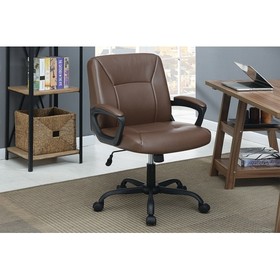 Relax Cushioned Office Chair 1pc Brown Color Upholstered Seat back Adjustable Chair Comfort HS00F1680-ID-AHD