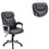 1pc Office Chair Brown Color Cushioned Headrest Adjustable Height Executive Chair Armrest Lumbar Support Work Relax HS00F1687-ID-AHD