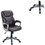 1pc Office Chair Brown Color Cushioned Headrest Adjustable Height Executive Chair Armrest Lumbar Support Work Relax HS00F1687-ID-AHD