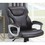 1pc Office Chair Brown Color Cushioned Headrest Adjustable Height Executive Chair Armrest Lumbar Support Work Relax HS00F1687-ID-AHD