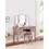 Bedroom Contemporary Vanity Set w Foldable Mirror Stool Drawers Rose Gold Color HS00F4060-ID-AHD